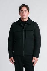 GIUBBOTTO COLLO CAMICIA IN PANNO NERO